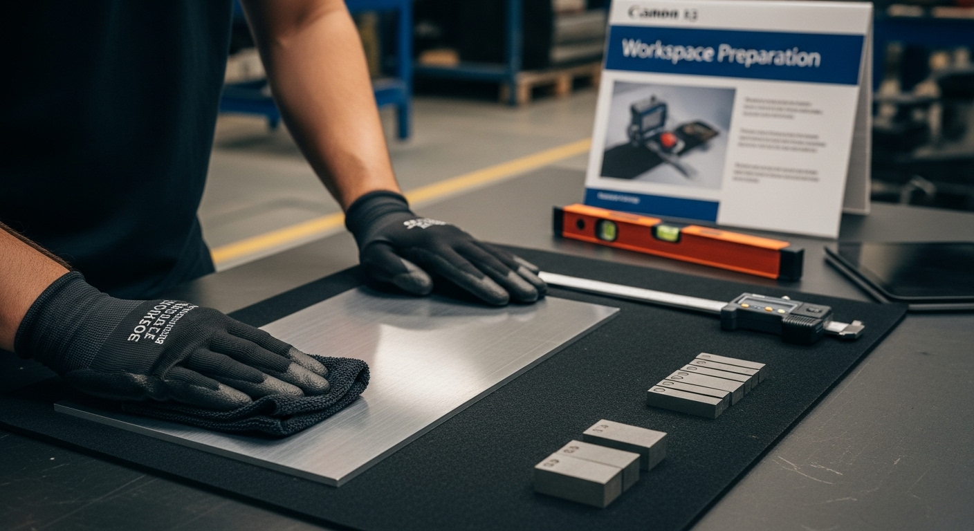 steel sheet thickness gauge preparation