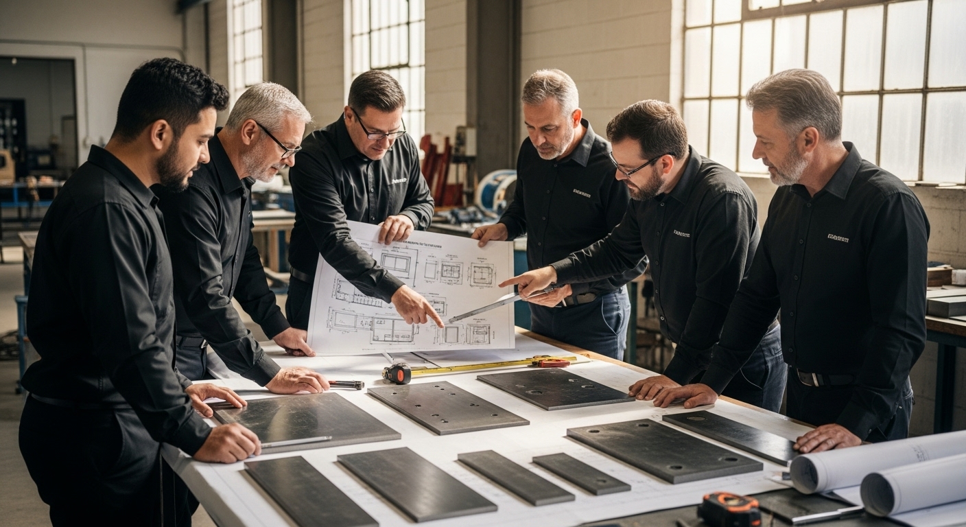 steel plate sizes chart, engineers collaboration, industrial workshop