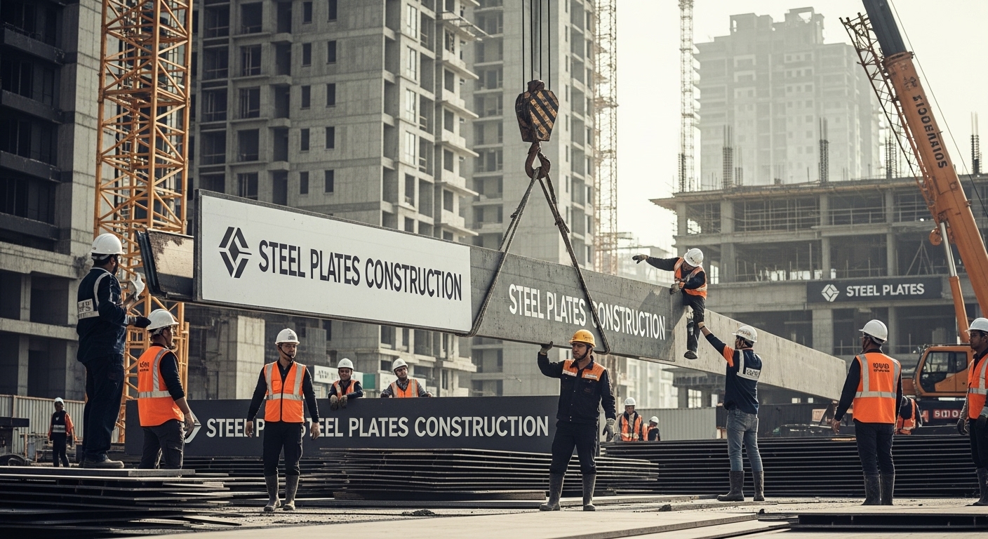 steel plates construction site